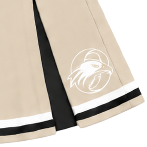 Jupe plissée beige et blanche pour femmes et filles, idéale pour la danse, les équipes sportives, les performances, l'entraînement, les compétitions et comme uniforme sportif. - Product Image 6
