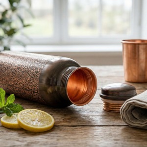 Bouteille d'eau en cuivre au design tendance et élégant, finition lisse, article en gros - Product Image 4