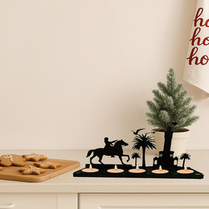 CIFbuy Set di Portacandele in Legno Stile Rustico Moderno a Forma di Corna per Decorazioni Natalizie con Servizio di Scelta su Temu per TikTok - Product Image 1