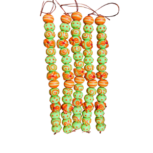 ลูกปัดรอนเดลล์ลายผสมสีเขียวอ่อนคุณภาพสูง |   ลูกปัดแก้วหลอมแบบหลวมเคลือบเงา (ขนาด 16-18 มม.) สำหรับทำงานฝีมือ DIY - Product Image 2