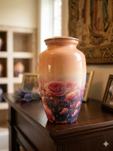 Rose Floral Cremation Urn Keepsake <b>Casket</b> Pink Flower Memorial Urn <b>for</b> Adult <b>Ashes</b> - Product Image 4