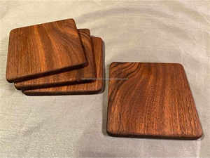 Ensemble de sous-verres en résine et bois de luxe faits à la main de qualité supérieure, 5 pièces avec support, couleur personnalisée, forme rectangulaire, durables, 10 mm/5 mm, napperons de table MN - Product Image 2