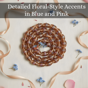 ลูกปัดแก้วทองแดงสีน้ำตาลทำมือจาก EXCEL EXPORTS |   ดีไซน์ลวดลายผสมผสานที่ได้แรงบันดาลใจจากเค้กแต่งงาน |   ความยาวเส้นใย 8 นิ้ว - Product Image 2