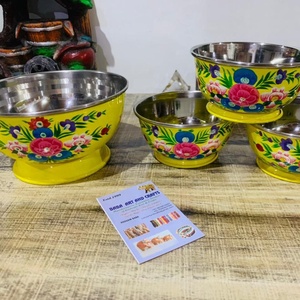Cuenco de arroz pintado a mano, cuenco de arroz de Cachemira, estampado Floral - Product Image 1