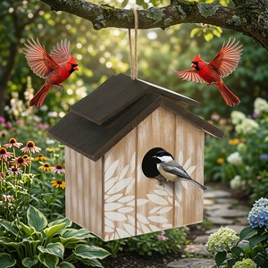 บ้านนกไม้เบิร์ชทำมือ |   กล่องรังนกไม้ธรรมชาติขายส่ง - Product Image 2