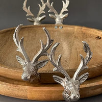 Plateau de service ovale en bois fait main de haute qualité SS CRAFT INDIA avec poignée en forme de cerf, finition laquée, design personnalisable