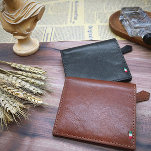 [Best Seller] Castello Italian Vegetable Tanned Leather Minimalist Unisex Bi-fold Card Hasps Closure Embossed Logo Coin <b>Wallet</b> - Product Image 6