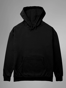 Sweat-shirt à capuche noir pour homme, coupe classique, en coton tricoté, couleur unie, avec poche, idéal pour l'automne - Product Image 6