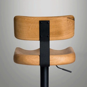 Modern Minimalist Wooden <b>Bar</b> <b>Stool</b> With Metal Leg <b>Adjustable</b> Height Design For Dining Room Furniture - Product Image 5