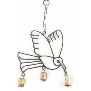 Ornement suspendu en forme d'oiseau en fer forgé, style vintage, fait main pour Noël - Product Image 5