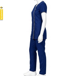 SAMAVIA Premium Women’s Hospital Uniform <b>Scrub</b> Set Stylish Wrap Tunic With Matching Trousers And Comfortable Professional Fit - Product Image 3