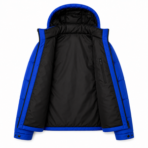 Veste matelassée imperméable pour homme avec logo brodé personnalisé, à capuche, isolée, pour l'hiver, fournisseur en gros - Product Image 5
