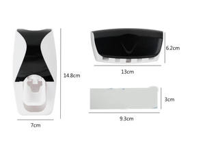Wall Mounted Minimalist Modern Two-Piece <b>Soap</b> Dispenser Toothbrush Holder <b>Set</b> Plastic Dustproof Toilet Organizer No-Drill - Product Image 5