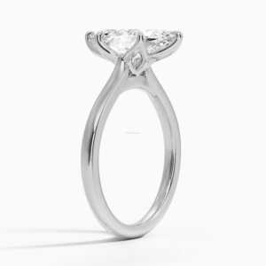 Bague solitaire minimaliste en or massif 14 carats avec diamant de laboratoire certifié IGI taille marquise 2 carats et bande de 2 mm pour fiançailles, anniversaire ou mariage - Product Image 2