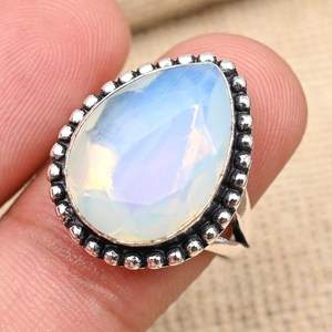 Anillo de Plata de Ley 925 con Adorable Ópalo Lechoso, Joyería Hecha a Mano, Anillo de Declaración, Regalo de Boda, Joyería de Ópalo AAA - Product Image 3