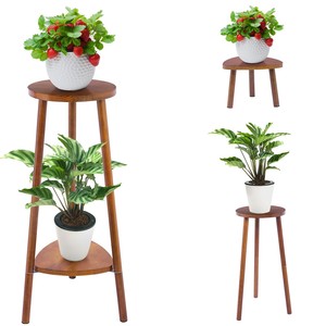Soporte para Plantas de Madera de Nogal Hecho a Mano con Diseño de Pavo Real - Base de Pedestal Artísticamente Tallada al por Mayor - Product Image 3