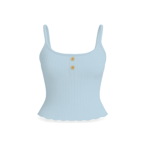 เสื้อกล้ามถักทรงรัดรูปติดกระดุมสำหรับผู้หญิง ผ้าคอตตอนผสมเนื้อนุ่ม ยืดหยุ่นได้ดี เสื้อผ้าฤดูร้อนน้ำหนักเบา ระบายอากาศได้ดี สำหรับแบรนด์ต่างๆ - Product Image 1