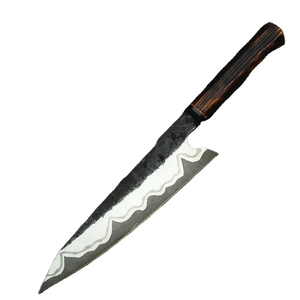 Burraq Ecommerce Custom Handmade Personalized Carbon Steel Chef <b>Knife</b> 8 Inch Blade 3.0mm Thick Smooth Surface Wood Handle Sheath - Product Image 3