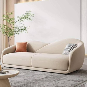 Modern Minimalist Curved <b>Cream</b> <b>Sofa</b> Nordic Luxury Living Room Couch - Product Image 1
