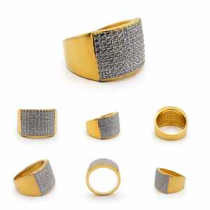 Elegant 22K Gold Mens <b>Ring</b> with Diamond Grid Design Stylish Heavy <b>Finger</b> <b>Ring</b> for Men Luxury Jewellery for Daily Wear - Product Image 4