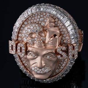 NUEVO Anillo Hip-Hop Personalizado para Hombre RB Gems, Oro Amarillo de 14K, 33 Gramos, Diamantes Cultivados en Laboratorio, Piedras Laterales de Moissanita, 14.41 Quilates - Product Image 4