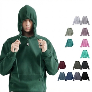 Sweat-shirt à capuche en molleton 100 % coton pour homme, personnalisable avec broderie OEM, pull d'hiver avec cordon de serrage, vente en gros - Product Image 3