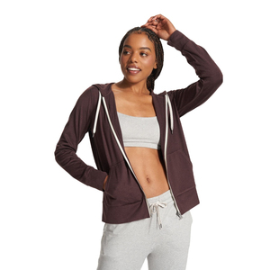<b>Women's</b> Black <b>Zip</b>-<b>Up</b> <b>Hoodie</b> Full Sleeve Regular Length 100% Cotton Knitted Breathable Solid Color Autumn Wear - Product Image 2