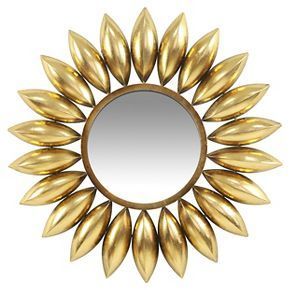 Golden Sunburst <b>Wall</b> <b>Mirror</b> Round Brass Frame Decorative Handmade Modern Home Accent Piece - Product Image 1