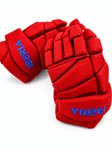 Guantes de Hockey sobre Hielo Personalizados IBERIA, Poliéster/Cuero Sintético con Cierre, Guantes Deportivos Acolchados de Protección para Jugadores y Equipos - Product Image 1