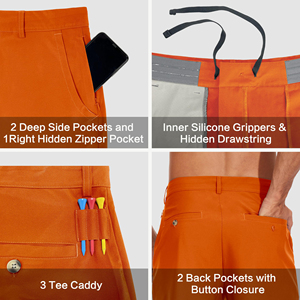 Shorts de golf pour hommes 100% polyester, respirants, légers, à séchage rapide, avec taille élastique, pour un usage décontracté en plein air, shorts de golf pour hommes - Product Image 5