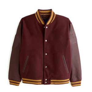 Custom <b>Patchwork</b> Winter Letterman Varsity <b>Jackets</b> Canvas Embroidered Eco-Friendly Reversible Men's - Product Image 3
