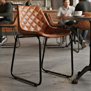 Lo último comercial hecho a mano único diseñador indio hecho a mano Silla de cuero Hotel restaurante silla - Product Image 1