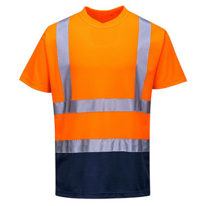Hot Sale Men Short Sleeve Hi Vis Workwear Safety T-Shirts Front Pocket Breathable Reflective Safety Construction Worker T-Shirts - Product Image 1