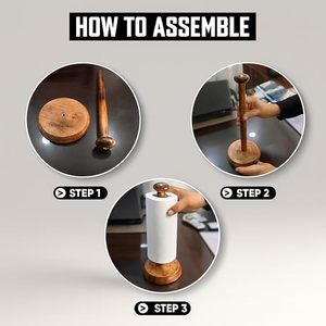 Wooden <b>Kitchen</b> Tissue <b>Paper</b> Roll Holder Stand Countertop <b>Paper</b> Towel Holder Farmhouse <b>Kitchen</b> Organizer Home Decor - Product Image 6