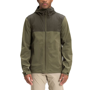 <b>Men's</b> <b>Canvas</b> Hooded Windbreaker <b>Jacket</b> Olive Green PU Waterproof Washed Front Logo Stand Collar Winter Casual Outdoor - Product Image 1