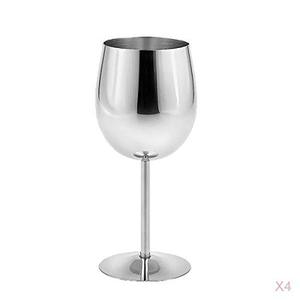 <b>Stainless</b> Steel Wine <b>Glass</b> 20.5cm Minimalist Design Break Resistant Party Goblet Set of 4 Western Drinking <b>Glass</b> goblet - Product Image 1