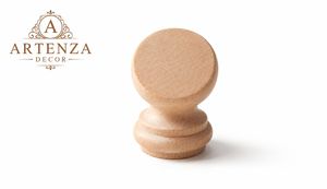 Pomo Redondo de Madera Maciza para Muebles, Tirador de Cajón de Madera para Armario y Cocina - Product Image 1