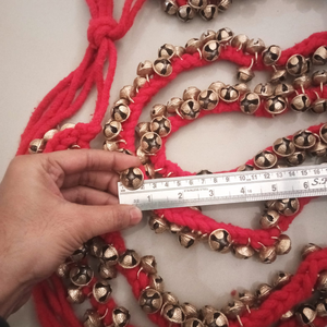 Campanas de tobillo de latón para danza Ghungroo con cordón rojo ajustable, campanas de pie para danza clásica para Kathak Bharatanatyam, más de 200 pares - Product Image 2