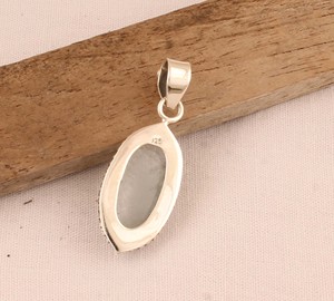 Colgante de Aguamarina Natural en Plata de Ley 925, Corte Ovalado, Gema Azul, Joyería de Plata Hecha a Mano, Piedra de Nacimiento de Marzo - Product Image 5