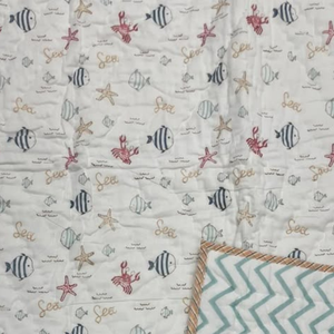 <b>Car</b> Design Organic Pure Cotton All-Season Comfortable Reversible Jaipur Hand Block Printed Soft Baby Quilt Hypoallergenic - Product Image 4