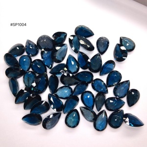 Topacio Azul de Londres 100% Natural de Calidad AA, Forma de Pera, Piedras Sueltas, Tamaño Libre, Total 215CT, Color Azul Elegante para Joyería Personalizada - Product Image 1