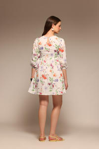 Vestido Mini Ajustado y Evase con Estampado Floral Blanco de Diseño Superior para Mujer, Nuevos Looks, el Mejor Diseño Casual para Uso Diario a un Precio Accesible - Product Image 5