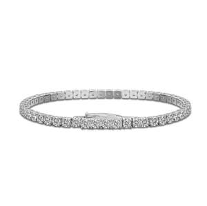 Bracelet tennis pour femme en argent sterling 925 plaqué or 4 mm, serti de moissanite VVS, style bijoux fins - Product Image 2