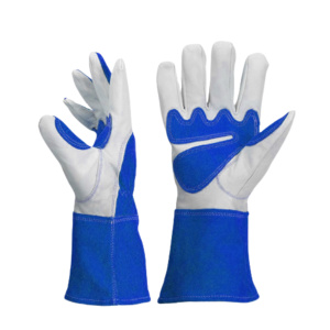 Gants de soudage TIG robustes en cuir pleine fleur et croûte de cuir, résistance à la chaleur, protection anti-coupure, protection des mains et des bras - Product Image 2