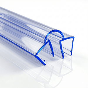 Guarnizione inferiore per <span class=keywords><strong>porta</strong></span> doccia in vetro senza telaio CRL Modern <span class=keywords><strong>Design</strong></span> da 3/8 di pollice, in plastica resistente, monopezzo, con raschietto trasparente - Product Image 1