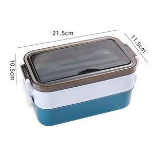 Boîte à bento japonaise à double compartiment pour étudiants et employés de bureau - Product Image 1