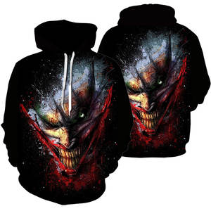 Sweat-shirt à capuche Joker imprimé en 3D sur mesure OEM, streetwear pour hommes, pull-over de haute qualité, sublimation, sweat-shirt à capuche surdimensionné, vente en gros - Product Image 3