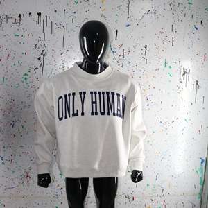 Sudadera ONLY HUMAN ASG GREY con cuello alto, 100% negra, con apliques bordados, cuello ancho, URBAN PRODUCTIONS - Product Image 5