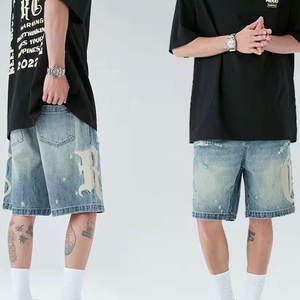 Custom Embroidery <b>Jeans</b> Shorts for <b>Men</b> High Quality Print Straight Denim Shorts Wholesale Custom Shorts for <b>Men</b> - Product Image 3
