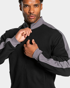 Custom Wholesale Men's Turtleneck Full Zip Cardigan Warm Soft 100% <b>Polyester</b> Button Zipper Sweat Shirt - Product Image 4